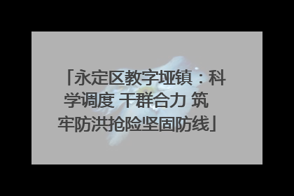 永定区教字垭镇：科学调度 干群合力 筑牢防洪抢险坚固防线